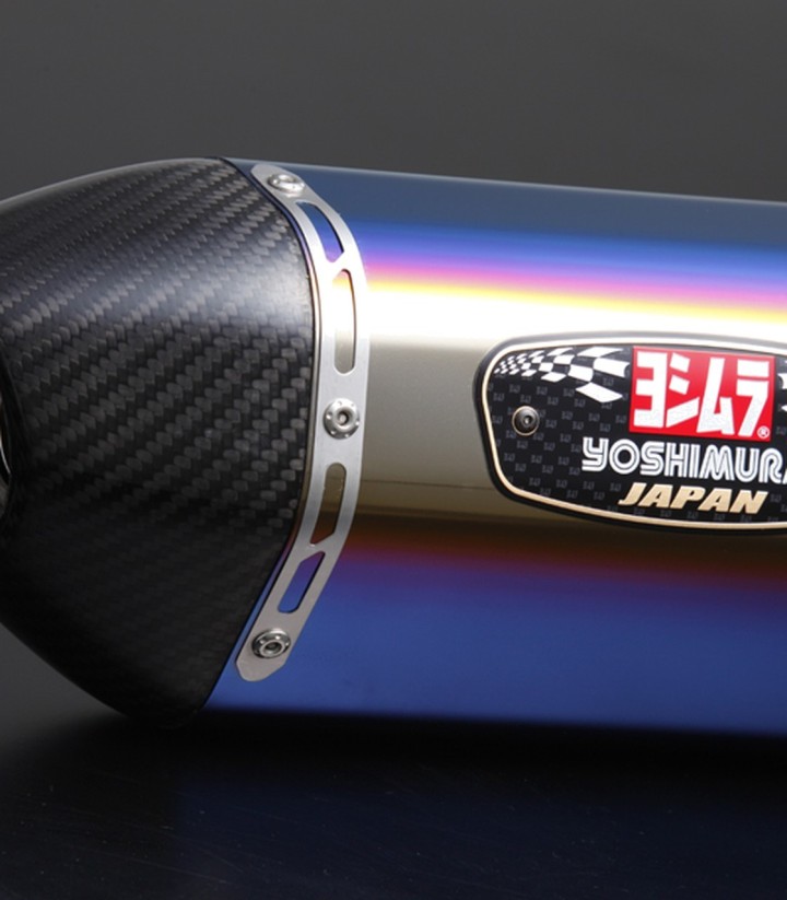 Yoshimura JMCA R-77S Exhaust Blue Titanium with Carbon End Cap for Suzuki DL 250 V Strom (17-23) 110-130-5w80b