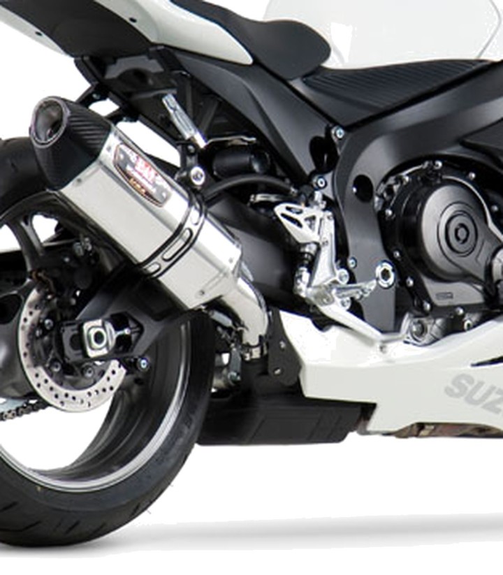 Yoshimura R-77 Trapezoidal Exhaust Stainless with Carbon End Cap for Suzuki GSX-R 600 (11-19), GSX-R 750 (11-19) 1160020520