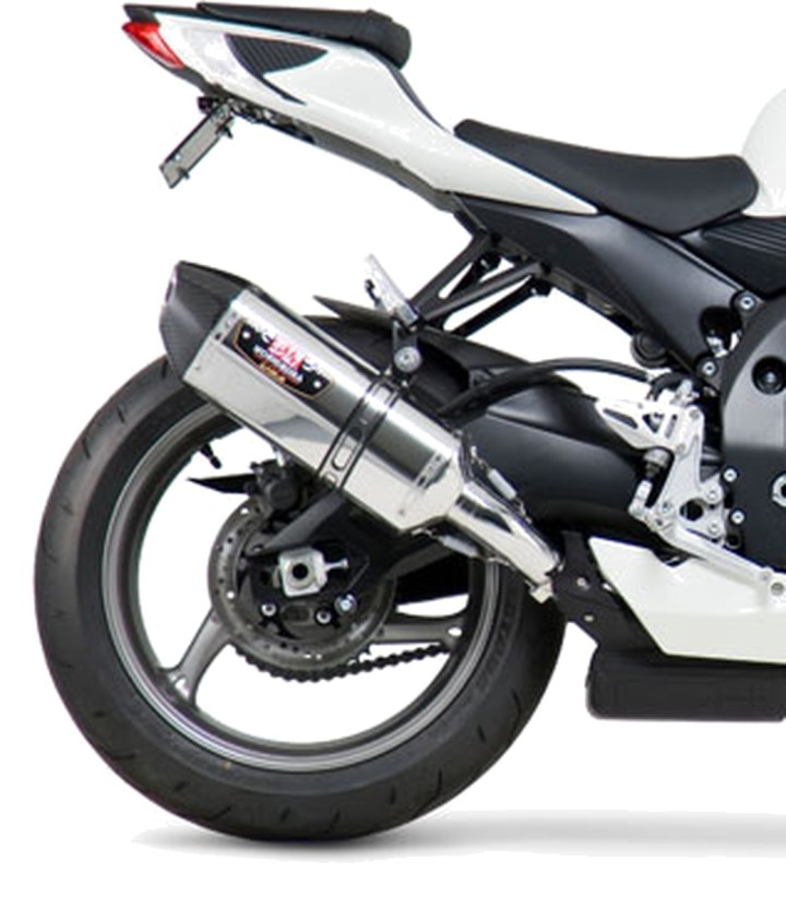 Yoshimura R-77 Trapezoidal Exhaust Stainless with Carbon End Cap for Suzuki GSX-R 600 (11-19), GSX-R 750 (11-19) 1160020520