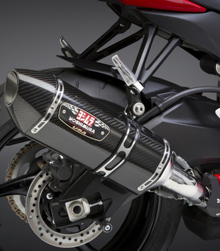 Yoshimura R-77 Trapezoidal Exhaust Carbon for Suzuki GSX-R 600 (11-19) 11600e0220