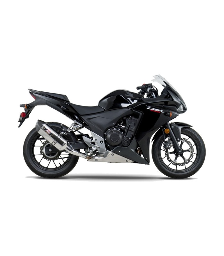 Yoshimura R-77 Trapezoidal Exhaust Stainless with Carbon End Cap for Honda CB 500 F/R/X, CBR 500 R (13-15) 1250020520