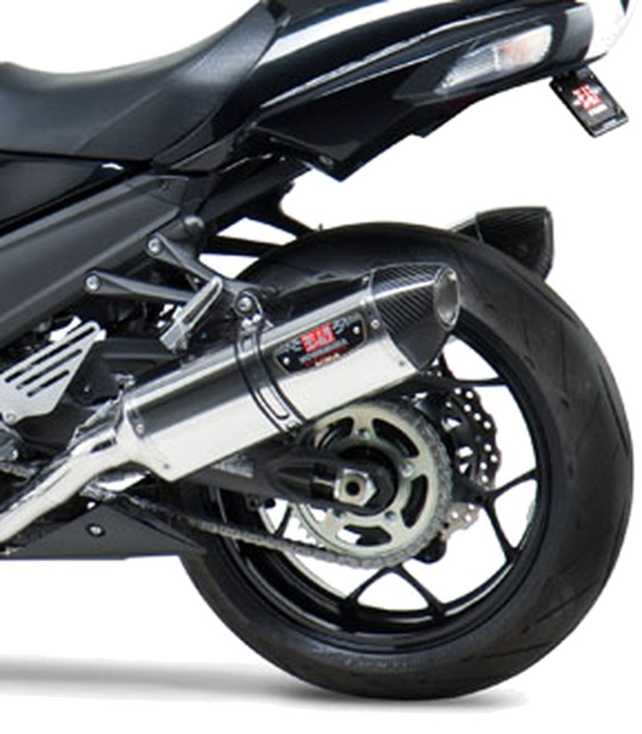 Yoshimura R-77 Trapezoidal Exhaust Stainless with Carbon End Cap for Kawasaki ZX 14 R (12-23) 1414020520