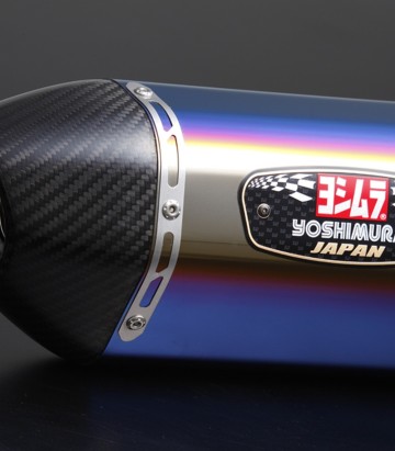 Yoshimura R-77J JMCA Full System Blue Titanium with Carbon End Cap for Suzuki SV 650 (22-25) 110-119-5w80b