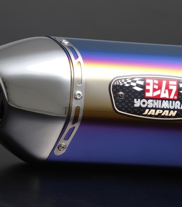 Yoshimura R-77J JMCA Full System Blue Titanium with Stainless End Cap for Suzuki SV 650 (16-19) 110-169-5v80b