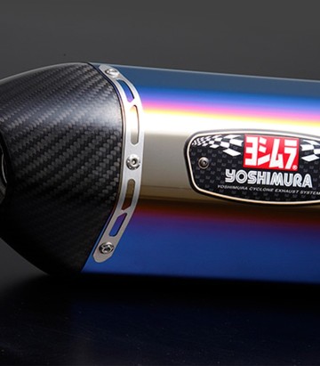 Yoshimura R-77S JMCA Full System Blue Titanium with Carbon End Cap for several Suzuki models 110a-12c-5180b