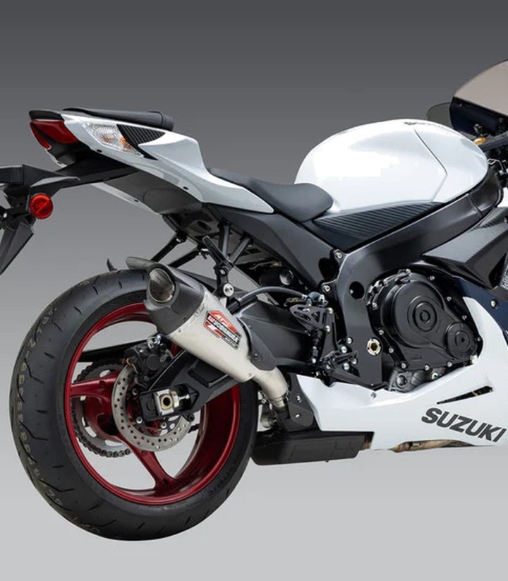 Yoshimura AT2 Exhaust Stainless with Carbon End Cap for Suzuki GSX-R 600 (11-19), GSX-R 750 (11-19) 11750bp521