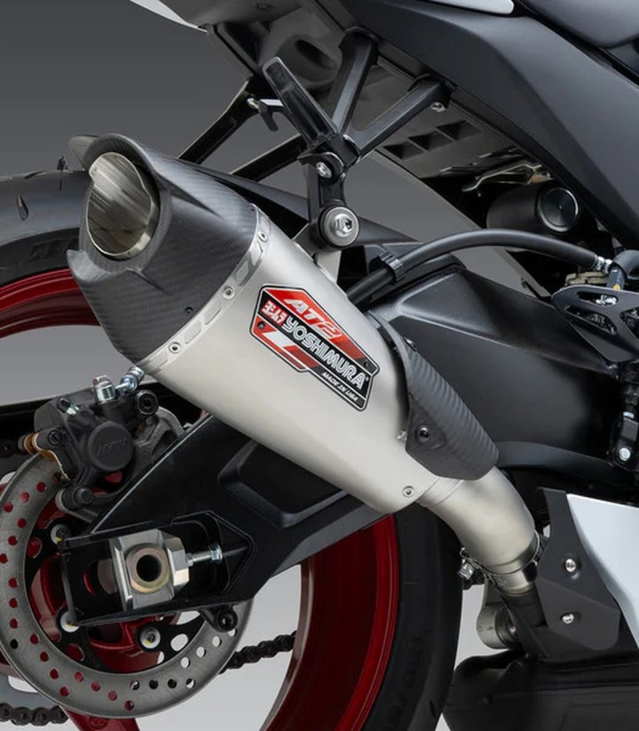 Yoshimura AT2 Exhaust Stainless with Carbon End Cap for Suzuki GSX-R 600 (11-19), GSX-R 750 (11-19) 11750bp521