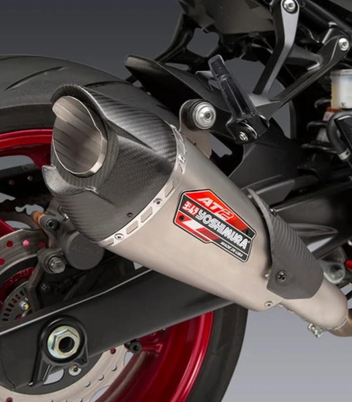 Yoshimura AT2 Exhaust Stainless with Carbon End Cap for Suzuki GSXS 750 (17-21) 11801bp521