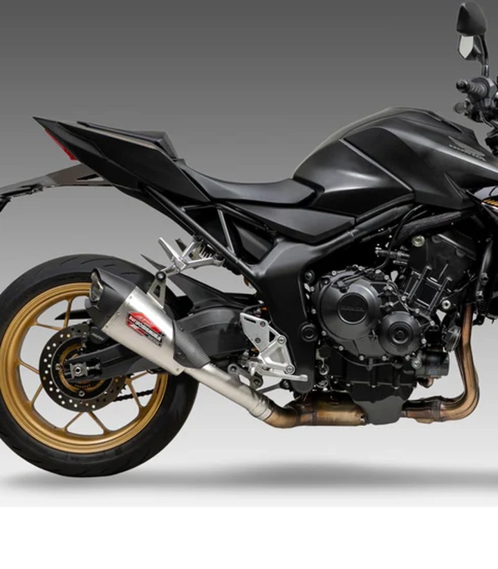 Yoshimura AT2 Exhaust Stainless with Carbon End Cap for Honda CB 1000 F Hornet (25-26) 12150bp520