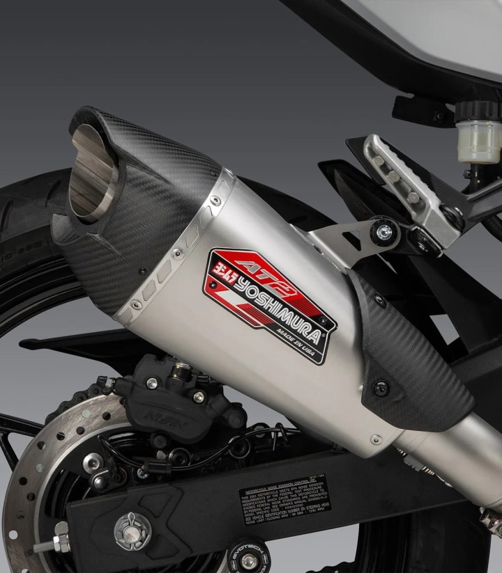 Yoshimura AT2 Exhaust Stainless with Carbon End Cap for Kawasaki Ninja 500 (24-26) 14730bp520