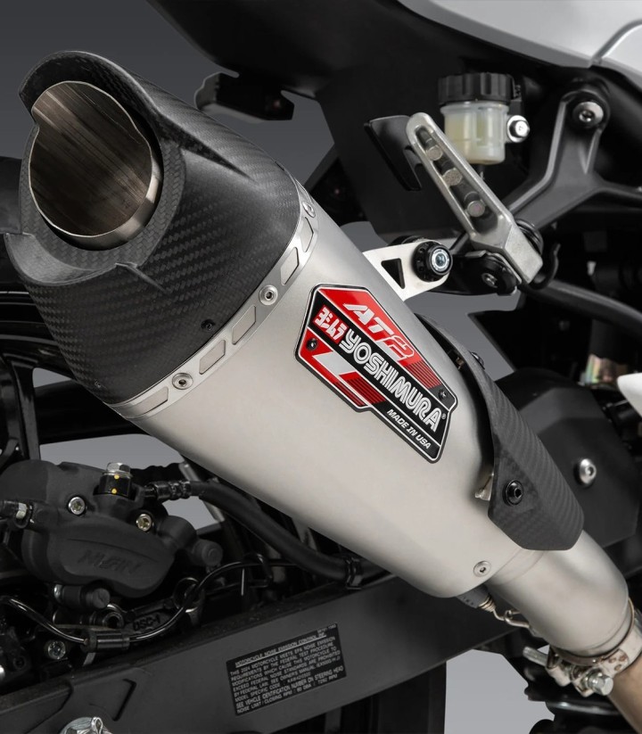 Yoshimura AT2 Exhaust Stainless with Carbon End Cap for Kawasaki Ninja 500 (24-26) 14730bp520