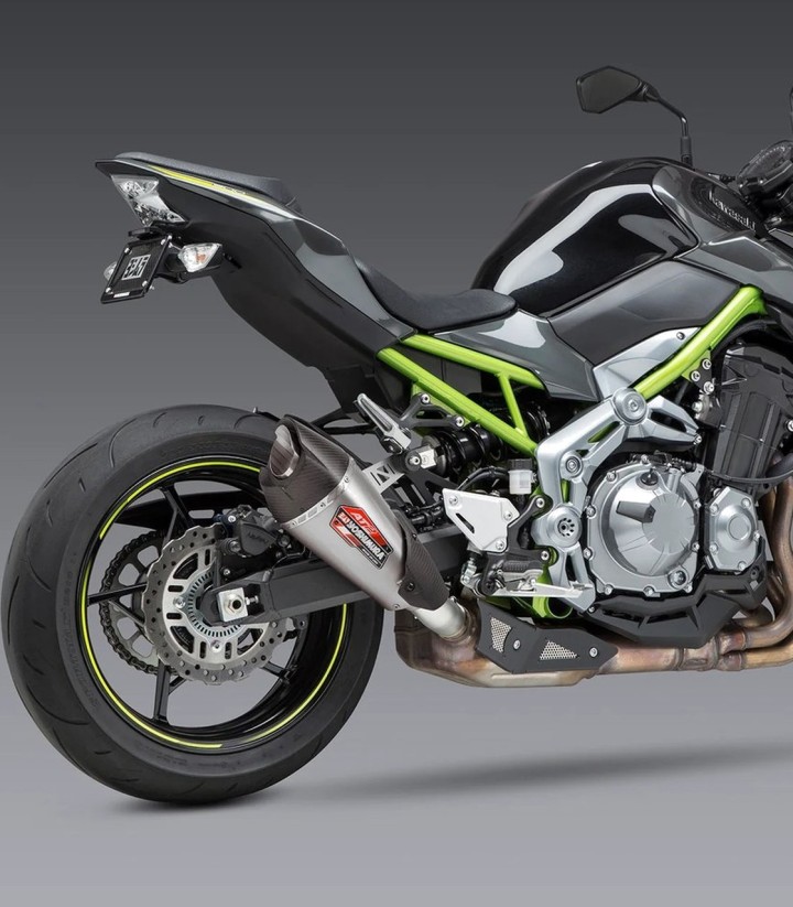 Yoshimura AT2 Exhaust Stainless with Carbon End Cap for Kawasaki Z 900 (17-24) 14900bp521