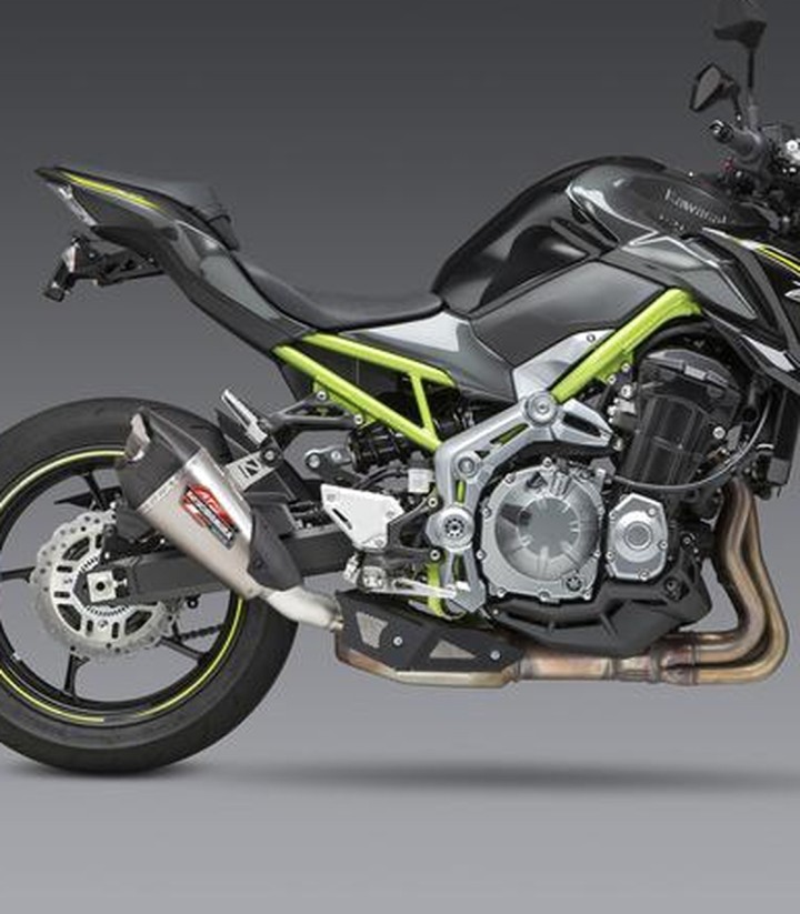 Yoshimura AT2 Exhaust Stainless with Carbon End Cap for Kawasaki Z 900 (17-24) 14900bp521