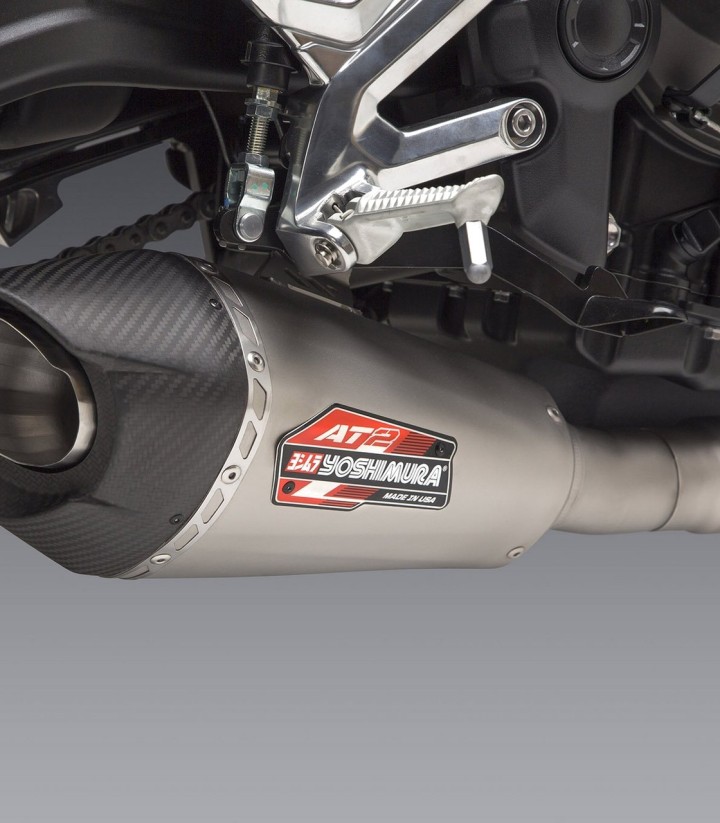 Escape completo Yoshimura AT2 Acero con punta de carbono para Triumph Trident 660 (24) 19660ap520