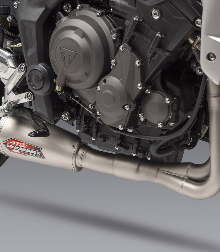 Yoshimura AT2 Full System Stainless with Carbon End Cap for Triumph Trident 660 (24) 19660ap520