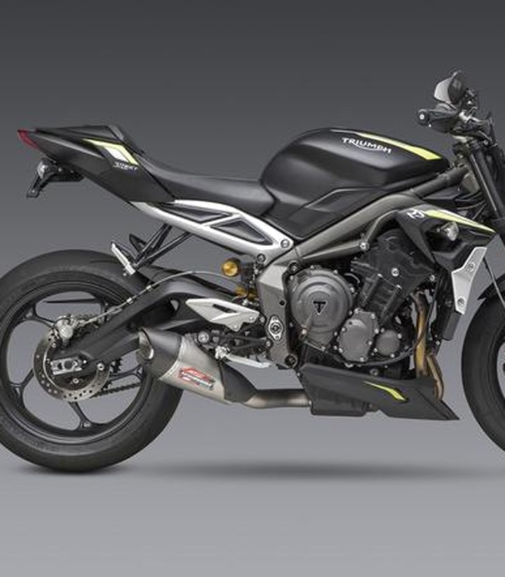Yoshimura AT2 Exhaust Stainless with Carbon End Cap for Triumph Street Triple 765 (18-22) 19680bp521