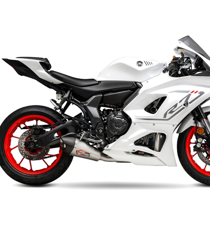 Escape completo Yoshimura AT2 Works Finish Aço com ponteira de carbono para Yamaha MT 07 (17-24), R7 (22-25) 13720ap520