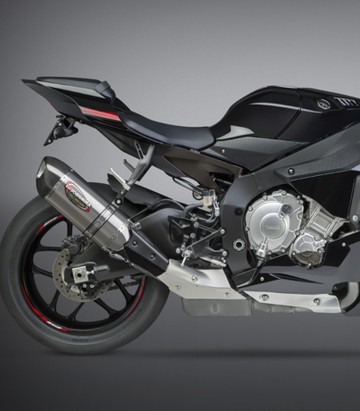 Échappement Yoshimura Alpha Acier avec embout en carbone pour Yamaha YZF R1 (15-20) 13141em520