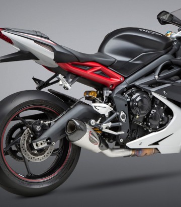Scarico Yoshimura Alpha T Works Finish Acciaio con fondello in carbonio per Triumph Daytona 675 (13-17) 19675bp520