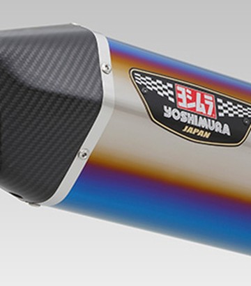 Komplettauspuffanlage Yoshimura Sports Hepta Force Blaues Titan mit Carbon-Endkappe für Yamaha TMAX 530 (12-16) 170-389-c06g0
