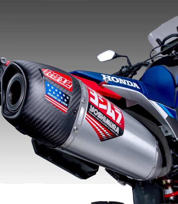 Komplettauspuffanlage Yoshimura RS-12 SS Stahl mit Carbon-Endkappe für Honda CRF 300 L/RLA Rally (21-24) 123410s520