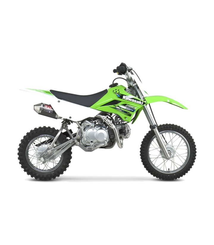 Ligne d'échappement complète Yoshimura RS-2 Oval Carbone avec embout acier pour Kawasaki KLX 110 (02-26), Suzuki DRZ 110 (03-05)