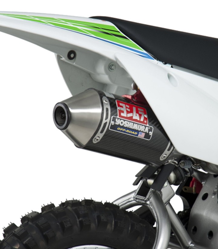 Escape completo Yoshimura RS-2 Oval Carbono com ponta de aço para Kawasaki KLX 110 (02-26), Suzuki DRZ 110 (03-05) 2430522
