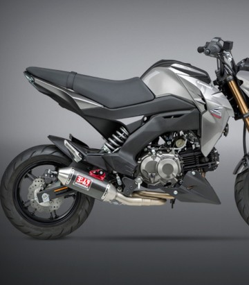Compleet uitlaatsysteem Yoshimura RS-2 Works Finish Carbon met stalen eindkap voor Kawasaki Z 125 Pro (17-24) 14120ab251