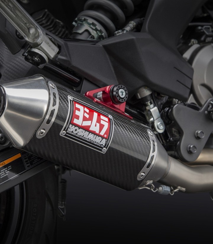 Komplettauspuffanlage Yoshimura RS-2 Works Finish Carbon mit Stahl-Endkappe für Kawasaki Z 125 Pro (17-24) 14120ab251