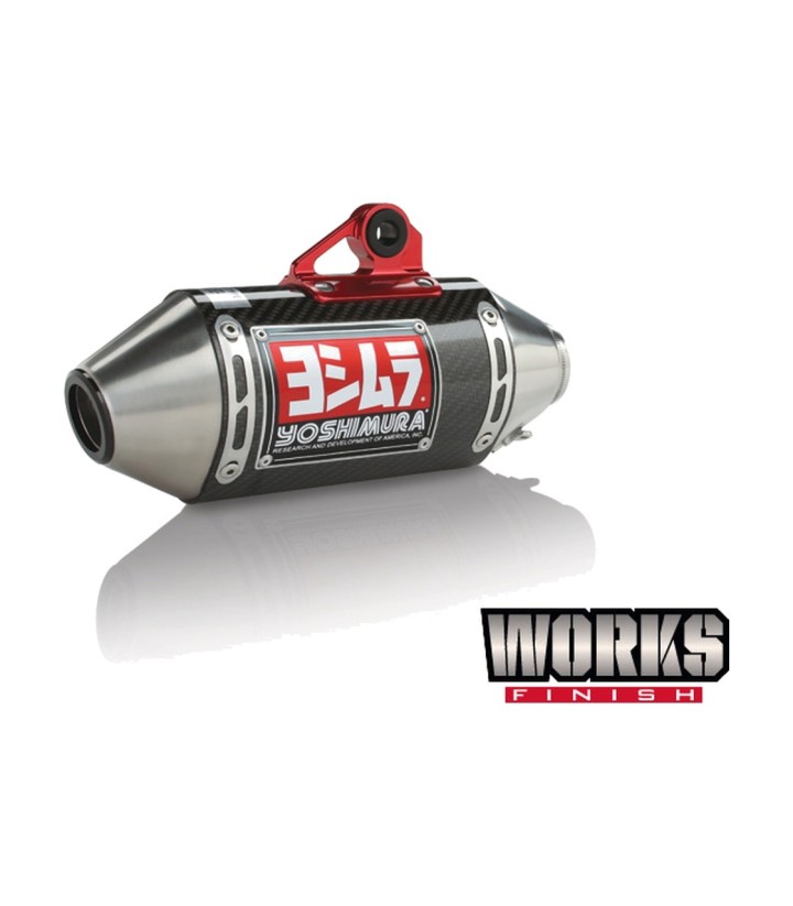 Scarico completo Yoshimura RS-2 Works Finish Carbonio con fondello in acciaio per Kawasaki Z 125 Pro (17-24) 14120ab251