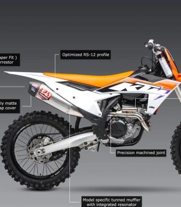Escape completo Yoshimura RS-4 Alumínio com ponta de carbono para Husqvarna FC 250 (22-26), KTM SX-F 250/350 (22-26) 262540s320
