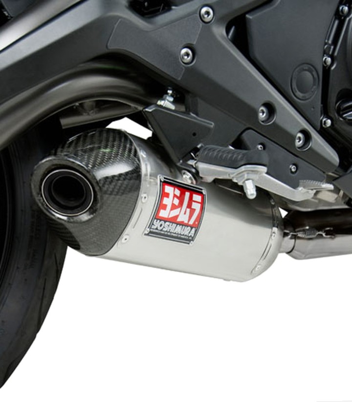 Ligne d'échappement complète Yoshimura RS-4S Acier avec embout carbone pour Kawasaki Ninja 650 (12-16) 146500d520