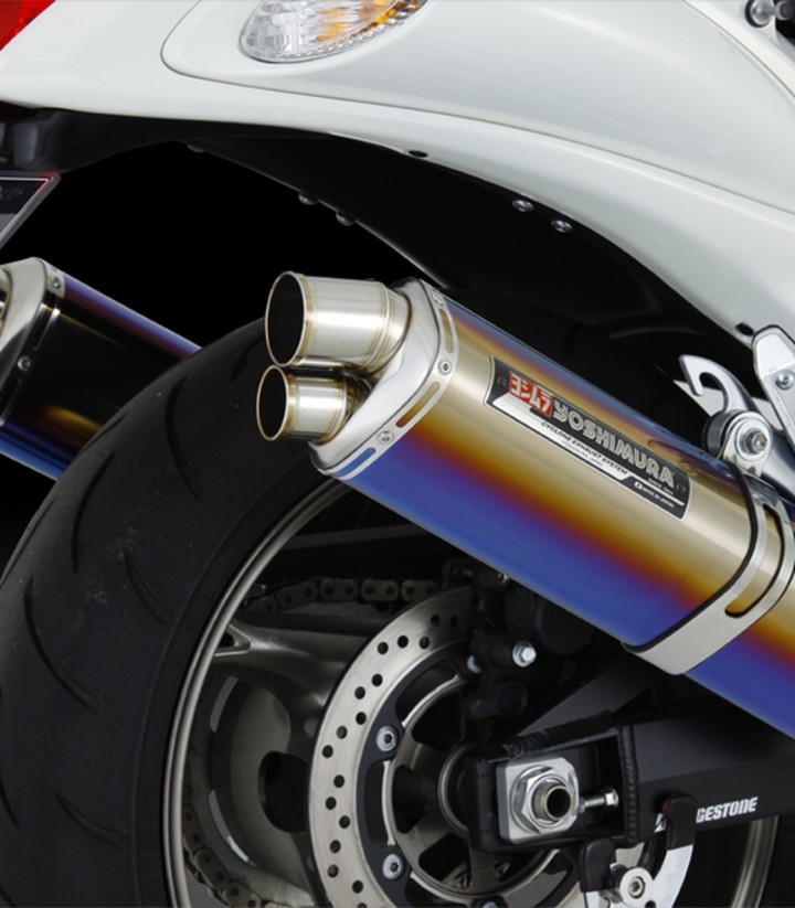 Yoshimura TRI-Oval Exhaust Blue Titanium for Suzuki GSX 1300 R Hayabusa (08-20) 110-509-5h80b