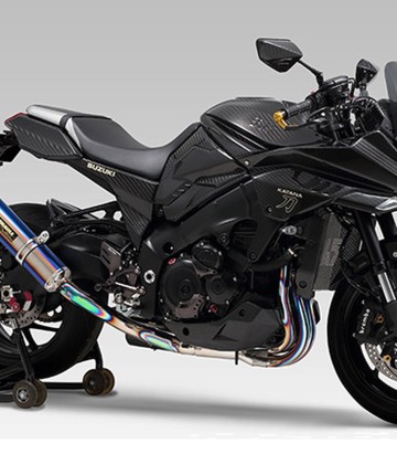 Scarico completo Yoshimura JMCA Titanio blu per Suzuki GSXS 1000 Katana (19-21) 110-199-8280b