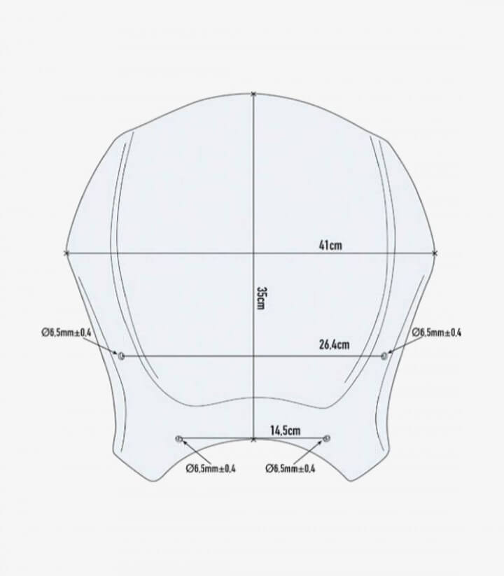 Cúpula Transparente Givi 140A para Honda Rebel 500, Yamaha XSR700/900 y modelos de Benelli, Moto Guzzi y Triumph