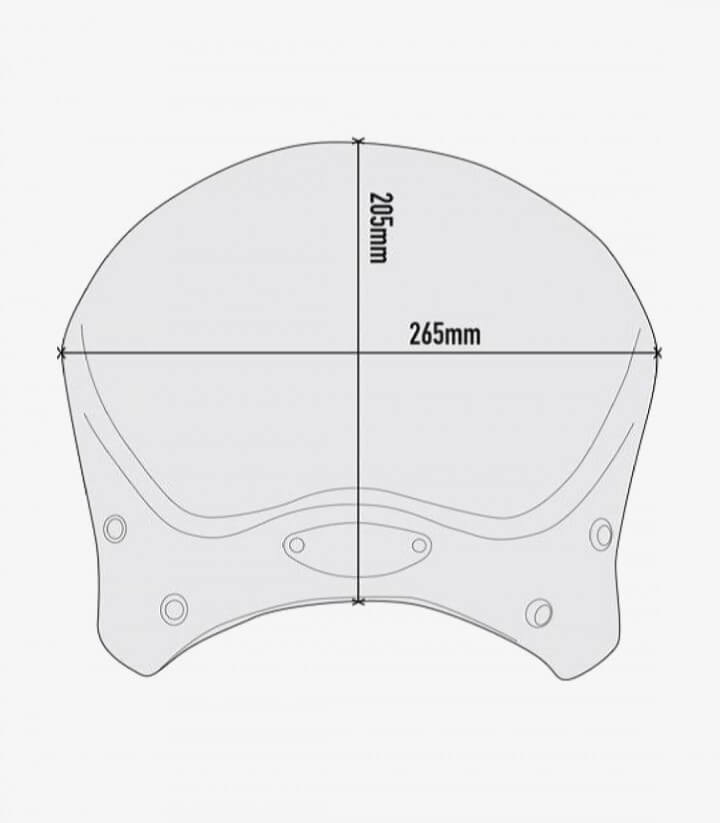 Windschild Grau Givi 100AL für Honda Rebel 500, Yamaha XSR700/900 und Modelle von Benelli, Moto Guzzi und Triumph