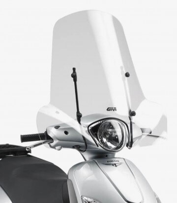 Parabrisas Transparente Givi 107A para Keeway Goccia 50, Peugeot Belville, TWEET, Piaggio Fly, Liberty, Suzuki Address, SYM Symp