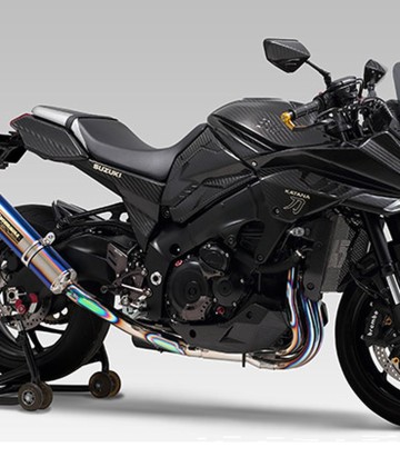 Escape completo Yoshimura JMCA Titânio azul para Suzuki GSXS 1000 Katana (19-21) 110-199-8280b