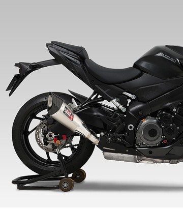 Yoshimura R-11 JMCA Exhaust Satin Stainless with Carbon End Cap for Suzuki GSXS 1000 (21-25) 110-19a-5e30