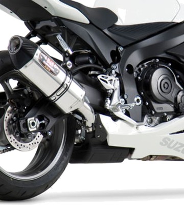 Yoshimura R-77 Trapezoidal Exhaust Stainless with Carbon End Cap for Suzuki GSX-R 600 (11-19), GSX-R 750 (11-19) 1160020520