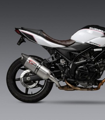 Yoshimura AT2 Exhaust Stainless with Carbon End Cap for Suzuki SV 650 (17-26) 11670bm522