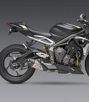 Yoshimura AT2 Exhaust Stainless with Carbon End Cap for Triumph Street Triple 765 (18-22) 19680bp521