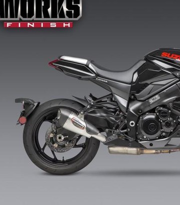 Escape Yoshimura Alpha T Works Finish Aço com ponteira de carbono para Suzuki GSXS 1000 Katana (19-20) 11500bp520