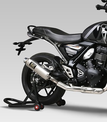 Auspuff Yoshimura GP-Magnum Satinierter Stahl für Triumph Scrambler 400 X (24-25), Speed 400 (24-25) 110a-674-5u30