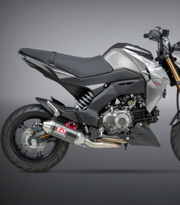 Ligne d'échappement complète Yoshimura RS-2 Works Finish Carbone avec embout acier pour Kawasaki Z 125 Pro (17-24) 14120ab251