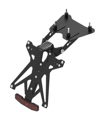 Verstellbarer Kennzeichenhalter LighTech mit LT009 Beleuchtung und Reflektor in Schwarz für Ducati Streetfighter 1100/848 (09-17
