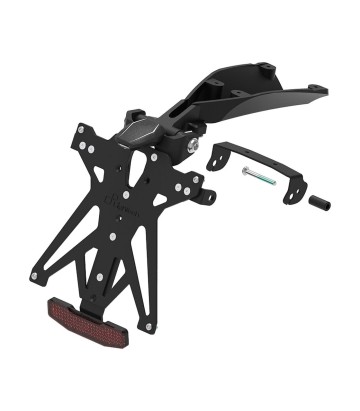 Portamatrículas Regulable LighTech con Luz LT009, Catadióptrico y Soporte de Intermitentes Racing en Negro para Ducati 1199/1299