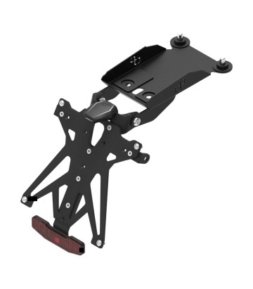 Portatarga Regolabile LighTech con Luce LT009, Catarifrangente e Supporto Frecce Racing in Nero per Ducati Hypermotard 821 (13-1