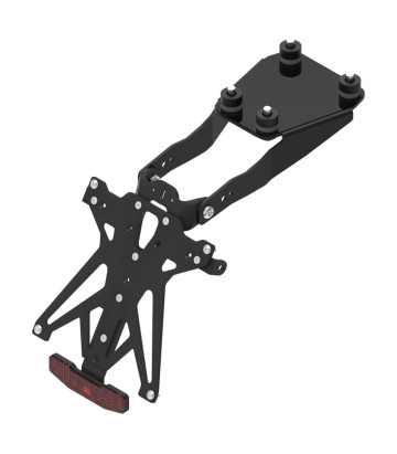Suporte de Matrícula Regulável LighTech com Luz LT009, Refletor e Suporte de Piscas Racing em Preto para Ducati Monster 1200 (17