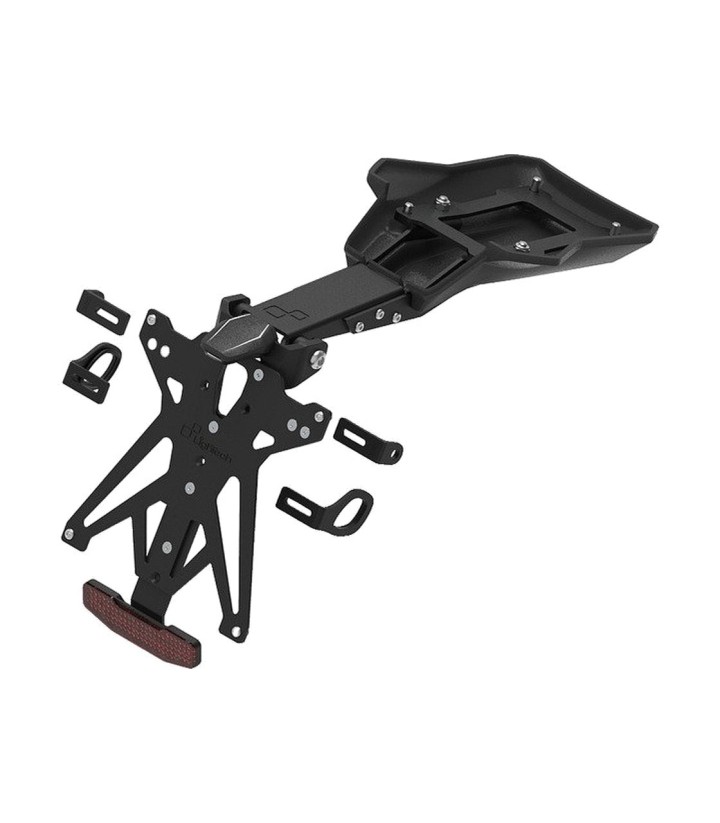 Portamatrículas Regulable LighTech con Luz y Catadióptrico en Negro para Ducati Multistrada 1200 V4 (21-24)